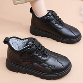 保暖防滑厚底奶奶老人鞋 冬季 棉靴 防水高帮棉鞋 女款 新款 加绒妈妈鞋