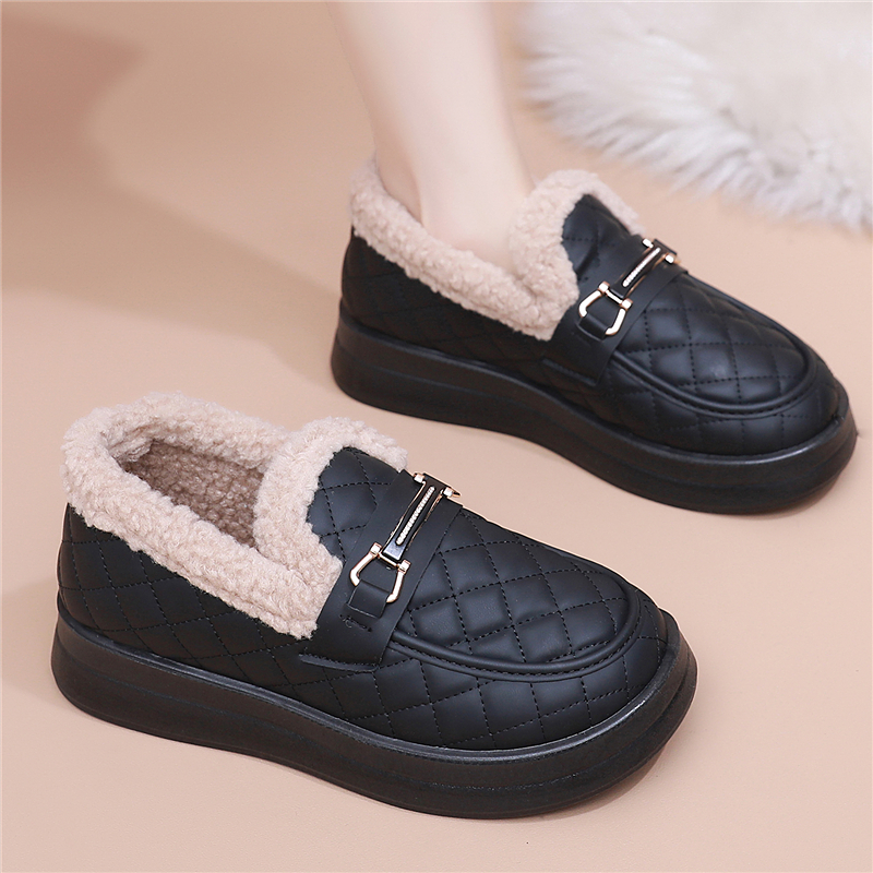 冬季加绒豆豆鞋低帮棉鞋