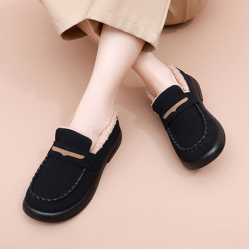 秋冬一脚蹬懒人鞋乐福鞋加绒保暖豆豆鞋女棉鞋外穿防滑老北京布鞋,女鞋,传统布鞋,淘宝优惠券,粉丝福利购,淘宝优惠卷