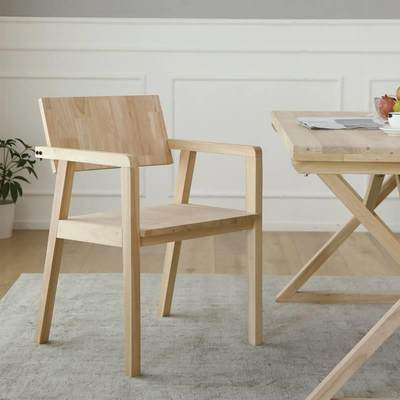 新款梵辰实木组装复古简约餐椅设计师靠背椅子书桌椅咖啡厅名宿休