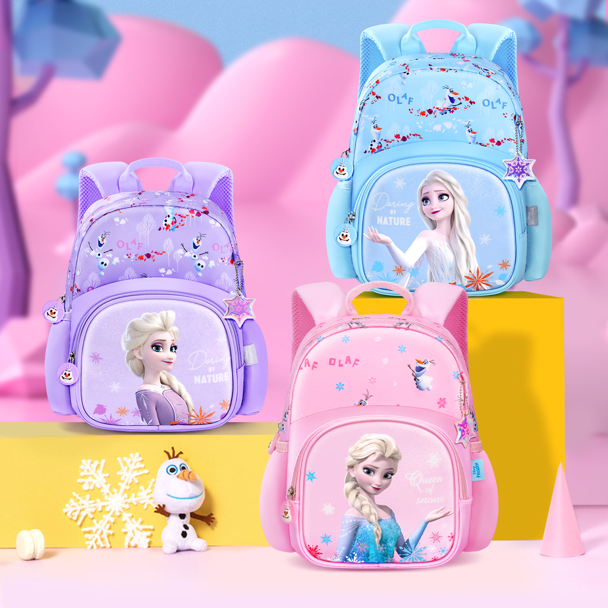 联众迪士尼幼儿园书包女孩冰雪奇缘儿童包包女童宝宝爱莎艾莎背包