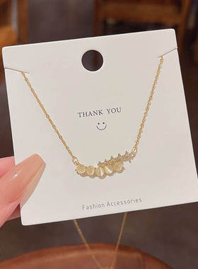 轻奢小众百搭气质猫眼石钛钢项链