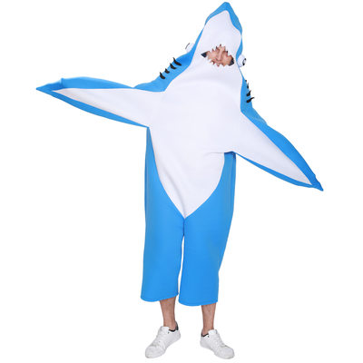 大鲨鱼连体衣海绵服装Cospaly成人角色扮演海洋主题舞台表演服饰