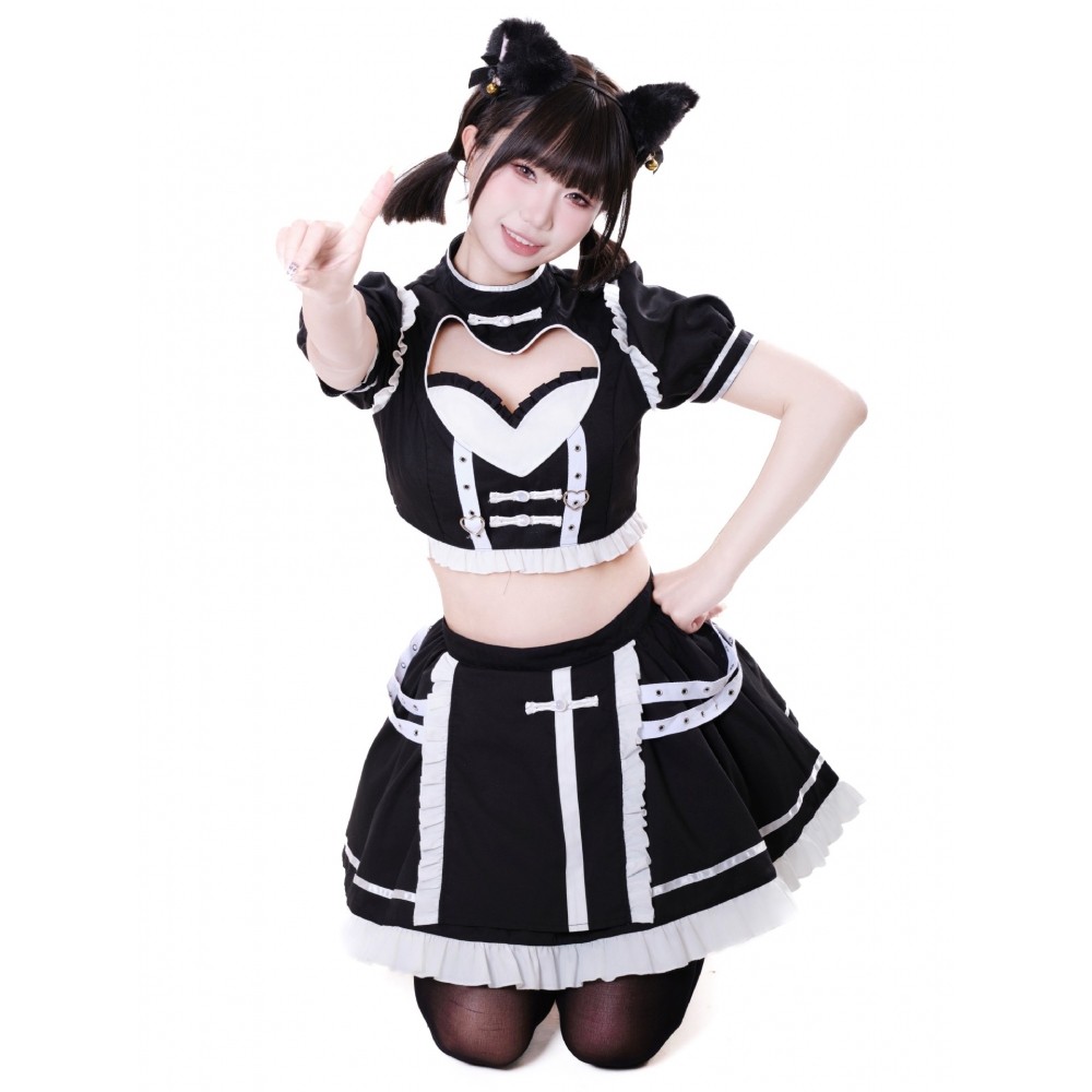 原创十字架Lolita女仆装COS服可