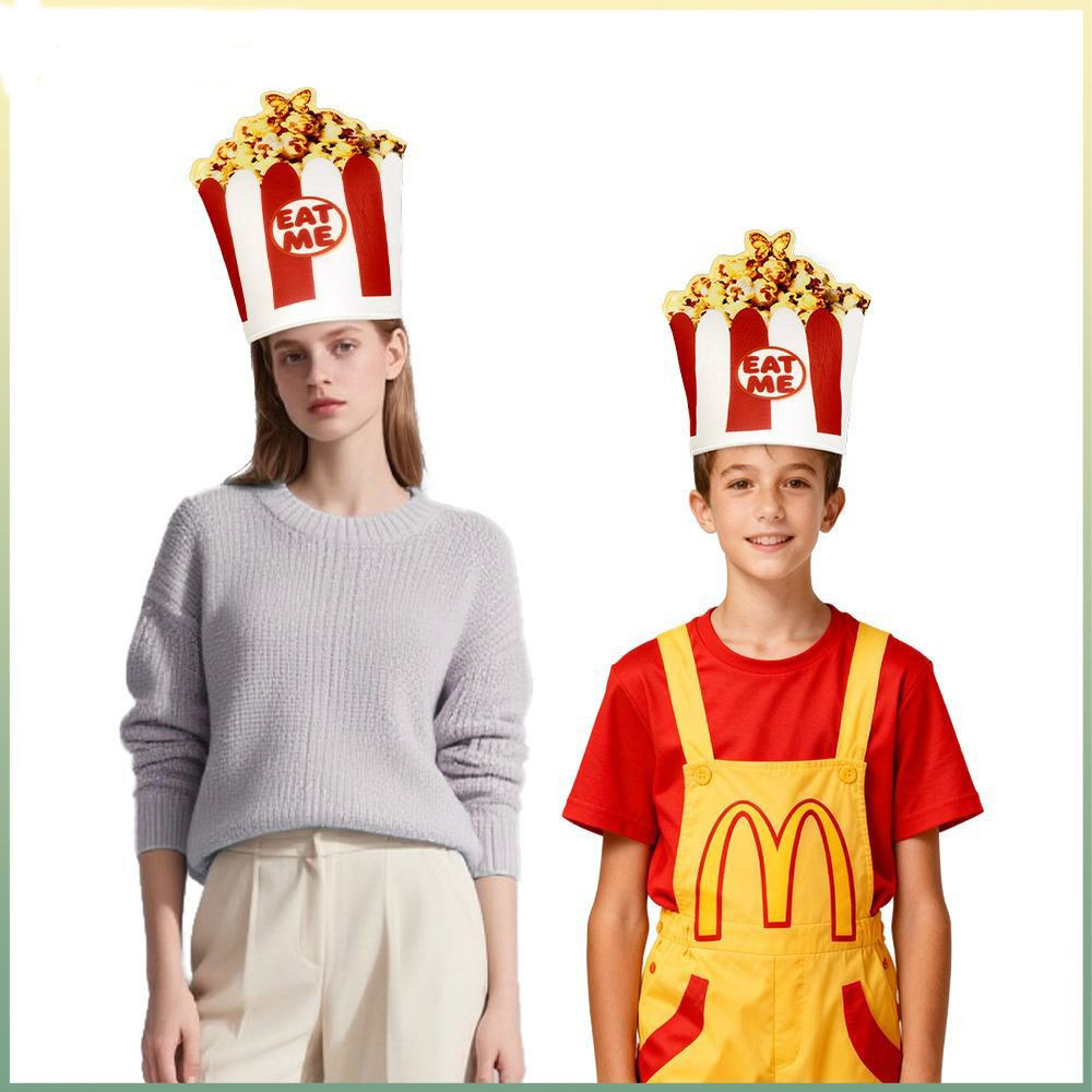 爆米花帽cos圣诞节零食个性帽子