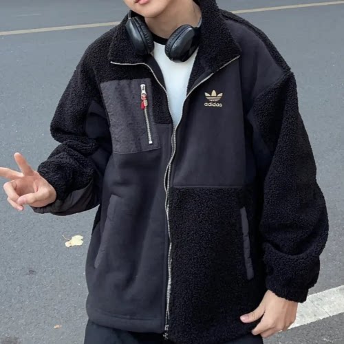 酷动城正品 Adidas  男子抓绒防风保暖时尚休闲茄克外套 HY7285