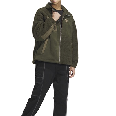 酷动城正品 adidas 三叶草 男子春秋保暖立领大羊羔绒外套 HY7286