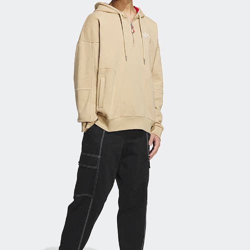 酷动城正品 Adidas 春秋男子棉质舒适时尚套头衫连帽卫衣HY7282