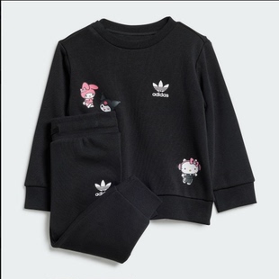 酷动城Adidas三叶草婴童棉质舒适运动印花针织长袖套装IR6790