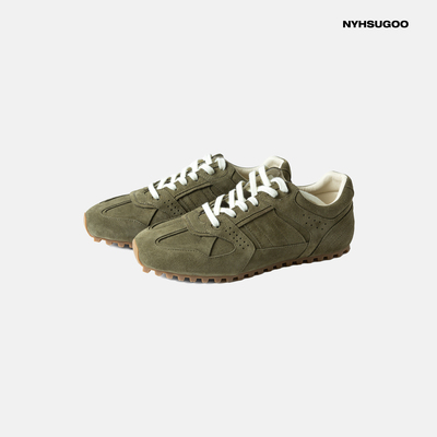 NYHSUGOO/南乙3569男士春夏运动休闲鞋新品真皮平底复古德训鞋