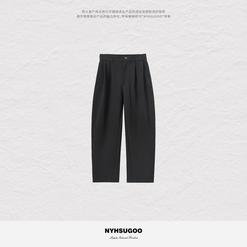 NYHSUGOO/南乙秋冬重磅360克针织仿梭织面料休闲西裤3908男士直筒