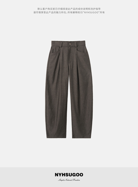 NYHSUGOO/南乙秋季300克双股阳离子面料休闲西裤3942男士直筒裤