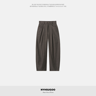 NYHSUGOO/南乙秋季300克双股阳离子面料休闲西裤3942男士直筒裤