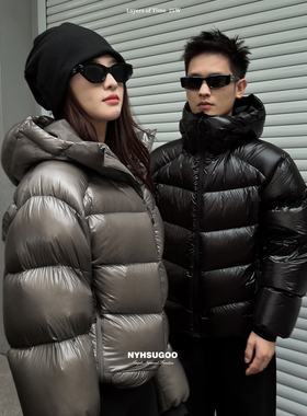 南乙高密度10d超轻量羽绒服冬季90白鸭绒男士连帽外套防钻绒55053