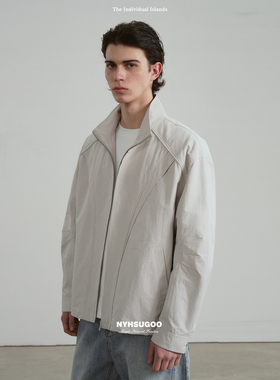 NYHSUGOO/南乙棉锦面料滚绳解构夹克短阔版型15170男士春季外套