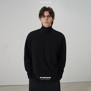 NYHSUGOO 上衣 南乙秋冬叠穿高领打底重磅32支240g纯色3969男士
