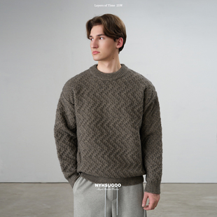 NYHSUGOO 毛衣 南乙秋冬18支合股北极绒毛纱针织高克重3988男士