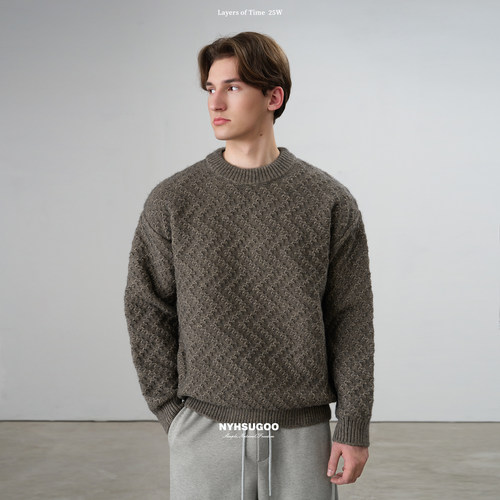 NYHSUGOO/南乙秋冬18支合股北极绒毛纱针织高克重3988男士毛衣