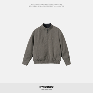 南乙NYHSUGOO 复古哈林顿千鸟格夹克2025秋季双面穿男装外套3839