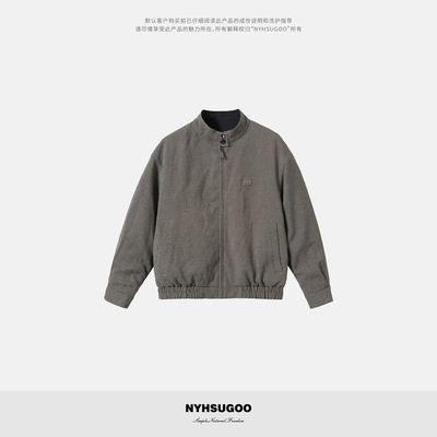 南乙NYHSUGOO 复古哈林顿千鸟格夹克2025秋季双面穿男装外套3839