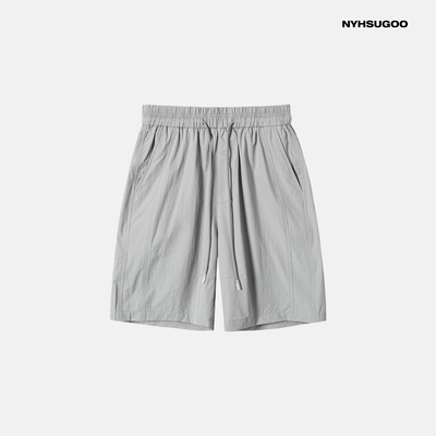 南乙NYHSUGOO 轻薄凉感速干抽绳短裤2025夏季透气3786休闲五分裤