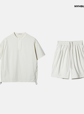 NYHSUGOO/南乙夏季新款解构拼接设计短袖上衣短裤3700休闲套装