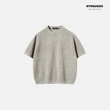 NYHSUGOO/南乙夏季48支精纺毛纱含羊毛16针高密织造男士3848短袖