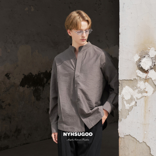 外套 松弛感3613休闲长袖 NYHSUGOO 南乙春25年莱赛尔麻料立领衬衫