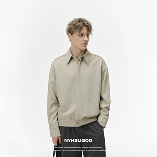 短宽衬衣外套3512 男夹克2025春季 南乙NYHSUGOO新款 极简风小众衬衫