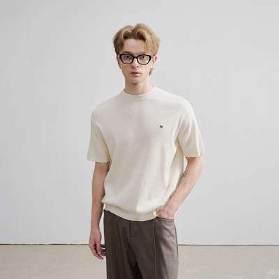 南乙NYHSUGOO 莱赛尔面料短袖T恤男士25年夏款宽松简约体恤衫3555