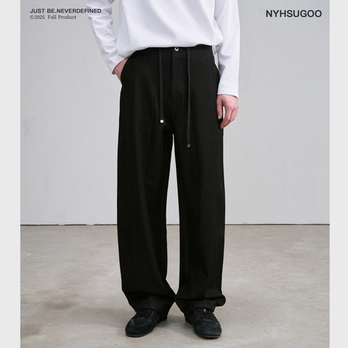 NYHSUGOO/南乙秋季阳离子破缝分割结构休闲裤3825男士简约长裤