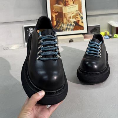 头层牛皮男士大头德比鞋通勤厚底增高米奇皮鞋男黑色发型师小众款