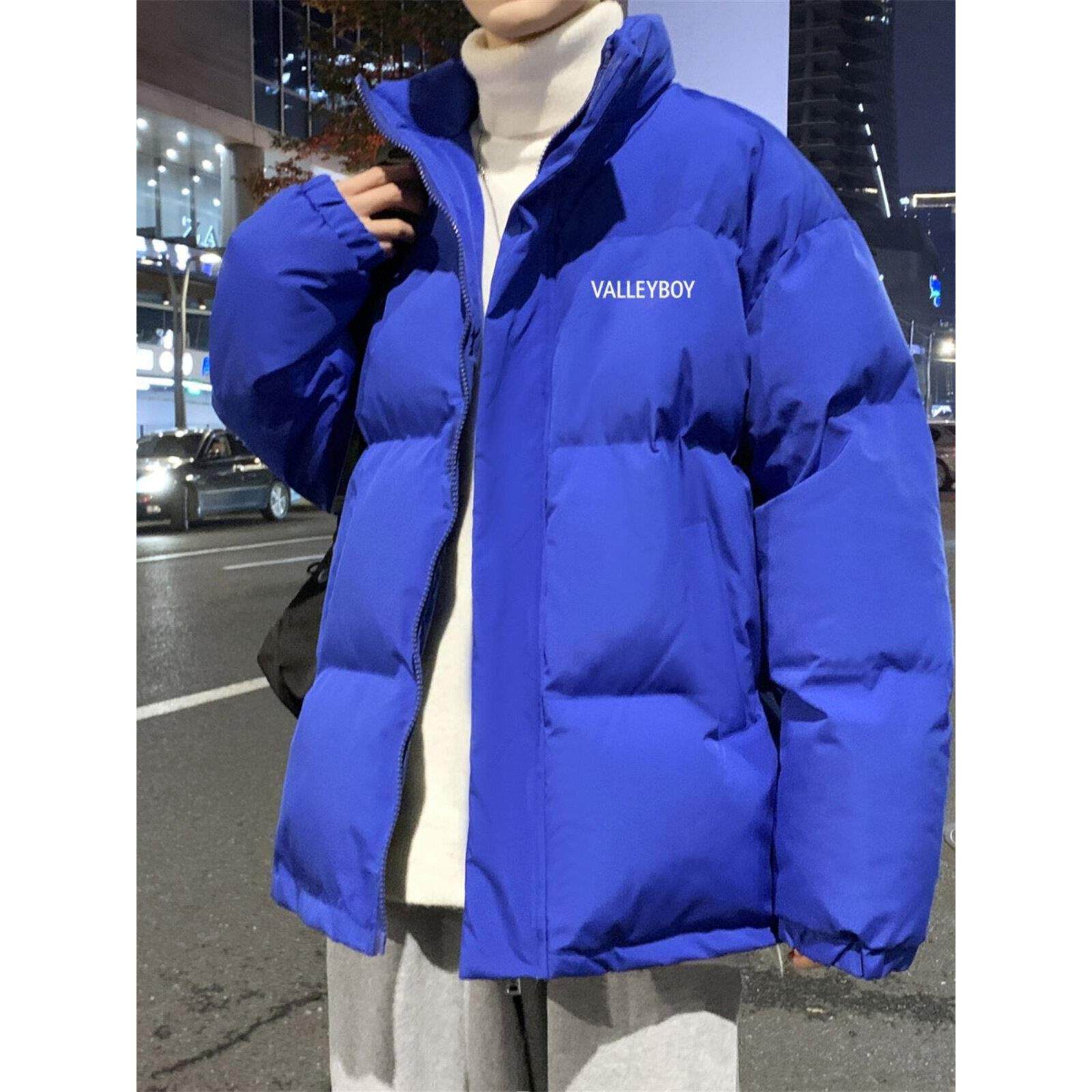 青少年羽绒棉服男孩秋冬季加厚保暖棉袄初高中学生宽松面包服外套