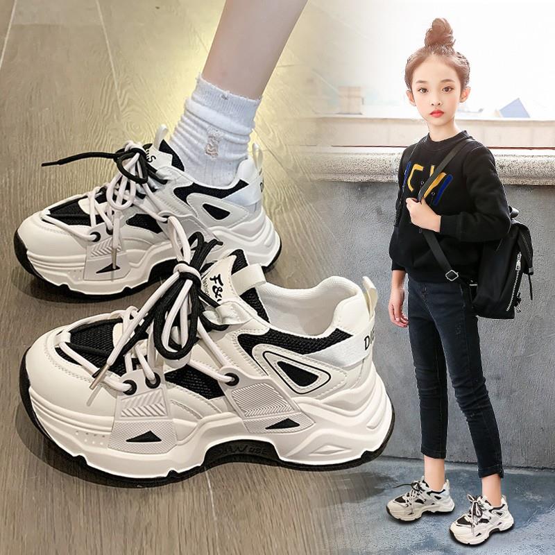 英国next MaxM女童运动鞋2024新款儿童学生加绒二棉中大童老爹鞋