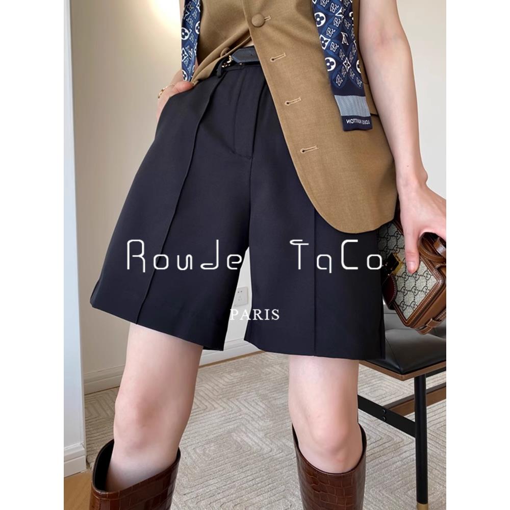 Rouje Taco法式高阶品质西装短裤女高级感宽松遮胯显瘦阔腿五分裤