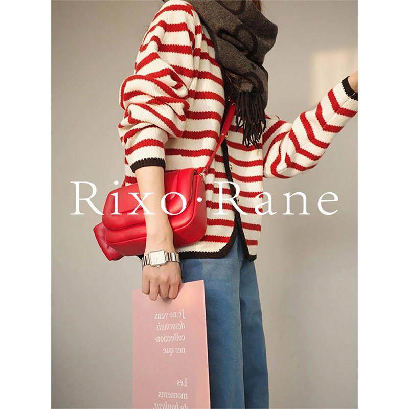 法国Rixo Rane法式轻奢?撞色条纹设计感小众针织毛女外套上衣