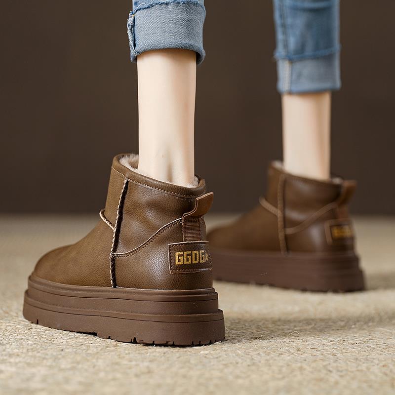 【锁住温度~】LW-Changer~真皮雪地靴女冬季厚底保暖短筒雪地棉鞋