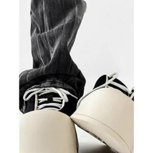 老爹鞋米奇大头鞋男女圆头丑萌帆布面包贝壳鞋厚底增高板鞋运动潮