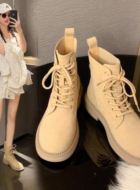 【增高大长腿！】LW-Changer马丁靴女厚底磨砂短靴春秋单靴真皮靴