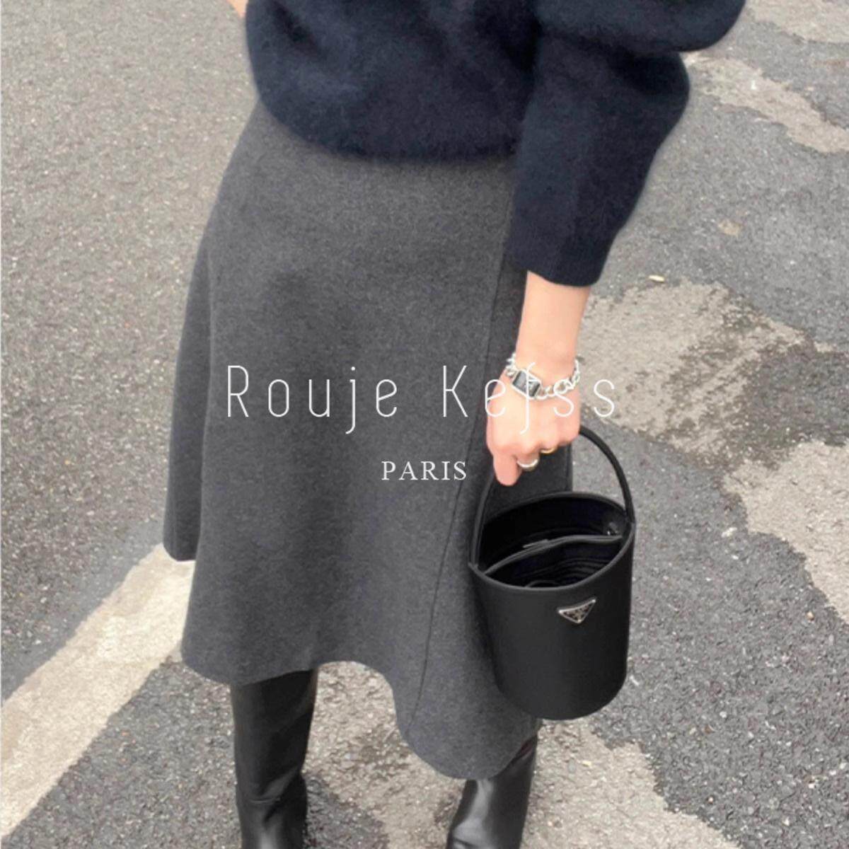 Rouje kefss法式灰色毛呢垂感半身裙女秋冬高腰a字裙中长款伞裙子,女装/女士精品,大码半身裙,淘宝优惠券,粉丝福利购,淘宝优惠卷