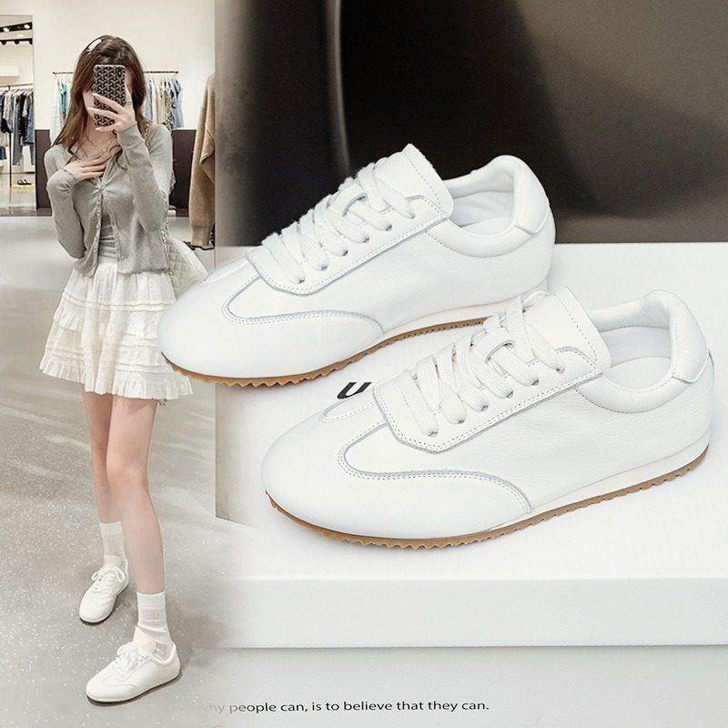 巨好看的小白鞋~ 【LW-Changer】真皮圆头透气运动鞋阿甘德训鞋女,女鞋,雨鞋,淘宝优惠券,粉丝福利购,淘宝优惠卷