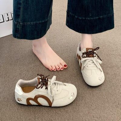 英国真皮平底阿甘德训鞋女2025新款秋季轻便软底休闲运动小白板鞋