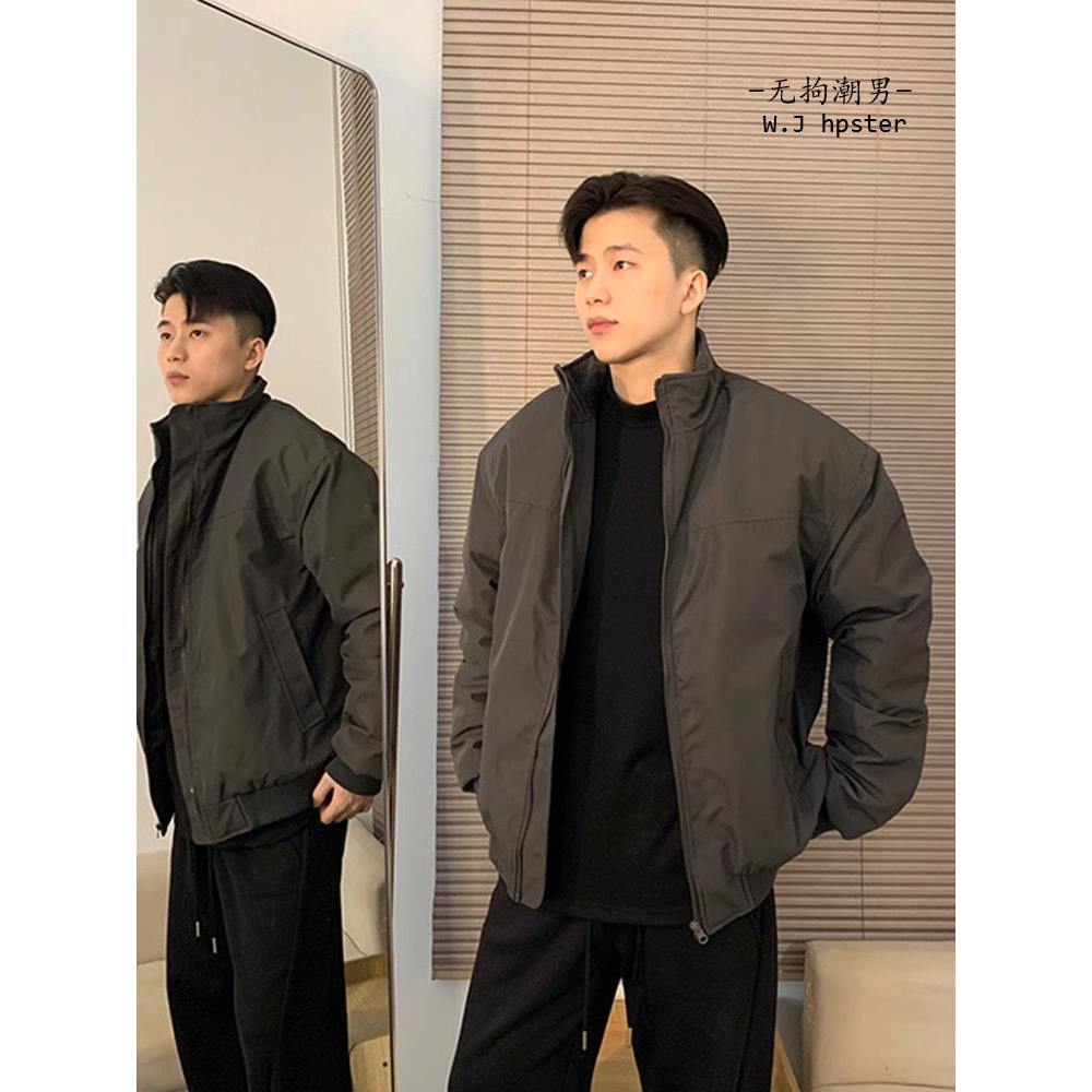 it neith BIAS潮牌美式飞行工装夹克棉服男春秋短宽外套加厚保暖