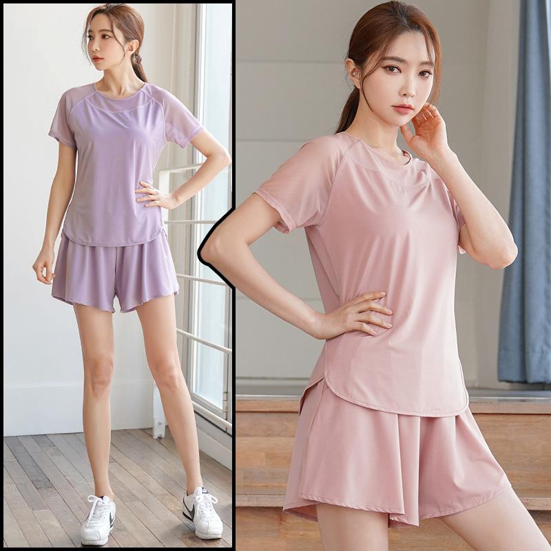 法国Rouje Dsyle大码运动套装女速干t恤胖MM跑步健身服休闲两件套