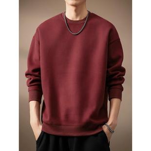 覆古卫衣男士 BIAS潮牌高端重磅枣红色美式 加绒宽松上衣 neith