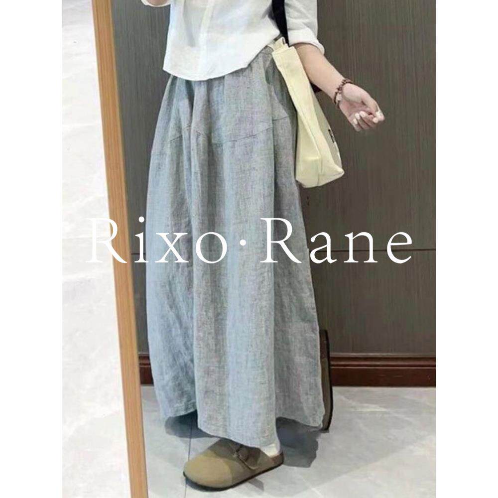 法国Rixo Rane 敲舒适⭐云朵裤女大尺码亚麻宽裤子休闲 显瘦气球裤