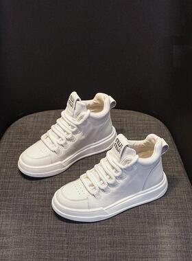 法国小众品牌【LW-Changer】真皮高帮小白鞋运动平底舒适板鞋女鞋