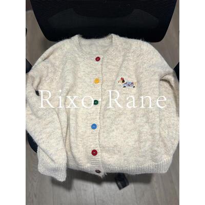 法国Rixo Rane ?糖果色扣子毛衣开衫毛衣女秋冬刺绣软糯百搭上衣