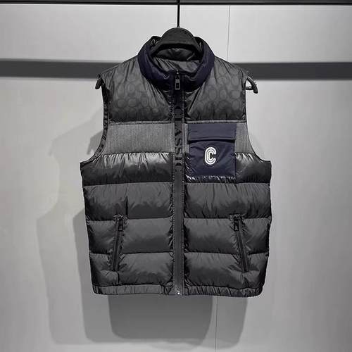 it neith BIAS潮牌拼接C标立领羽绒马甲男加厚款男士休闲坎肩外套