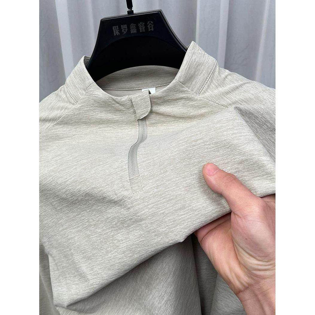 Ander Jurnal 户外长袖T恤衫男半拉炼速干衣休闲运动轻薄男士卫衣